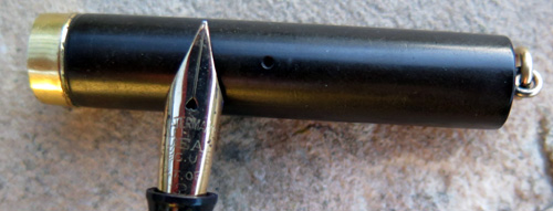 WATERMANS 52 1/2V BLACK HARD RUBBER PEN WITH THE CLASSIC FLEXIBLE #2 WATERMANS IDEAL REG U.S. PAT. OFF 14K nib. 